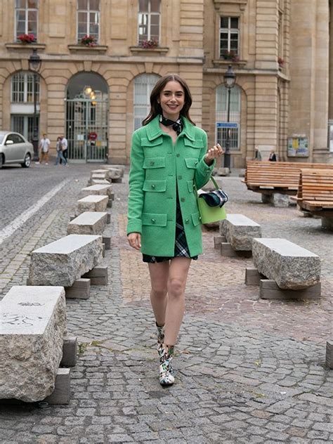 emily in paris green chanel coat|emily in Paris costumes.